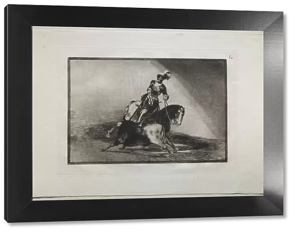 Bullfights: Charles V spearing a bull, 1876. Creator: Francisco de Goya (Spanish, 1746-1828)