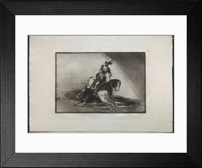 Framed Print : Bullfights: Charles V spearing a bull, 1876. Creator: Francisco de Goya (Spanish, 1746-1828) Framed Print : Bullfights: Charles V spearing a bull, 1876. Creator: Francisco de Goya (Spanish, 1746-1828)