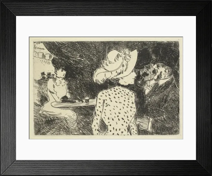 Framed Print : Cafe Scene (descriptive), 1880-1886. Creator: Jean Louis Forain (French, 1852-1931) Framed Print : Cafe Scene (descriptive), 1880-1886. Creator: Jean Louis Forain (French, 1852-1931)
