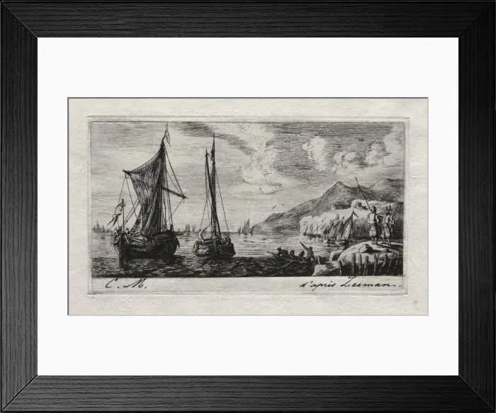 Framed Print : Calais - Flushing Boats, 1850. Creator: Charles Meryon (French, 1821-1868) Framed Print : Calais - Flushing Boats, 1850. Creator: Charles Meryon (French, 1821-1868)