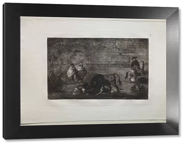 Bullfights: The Dog Let Loose on the Bull, 1876. Creator: Francisco de Goya (Spanish, 1746-1828)