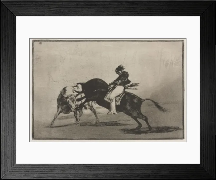 Framed Print : Bullfights: The Same Ceballos Mounted on Another Bull Breaks Short Spears in the Ring… Framed Print : Bullfights: The Same Ceballos Mounted on Another Bull Breaks Short Spears in the Ring…