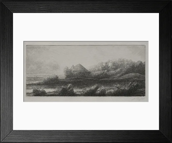 Framed Print : Cabin in the Marsh. Creator: Alphonse Legros (French, 1837-1911) Framed Print : Cabin in the Marsh. Creator: Alphonse Legros (French, 1837-1911)
