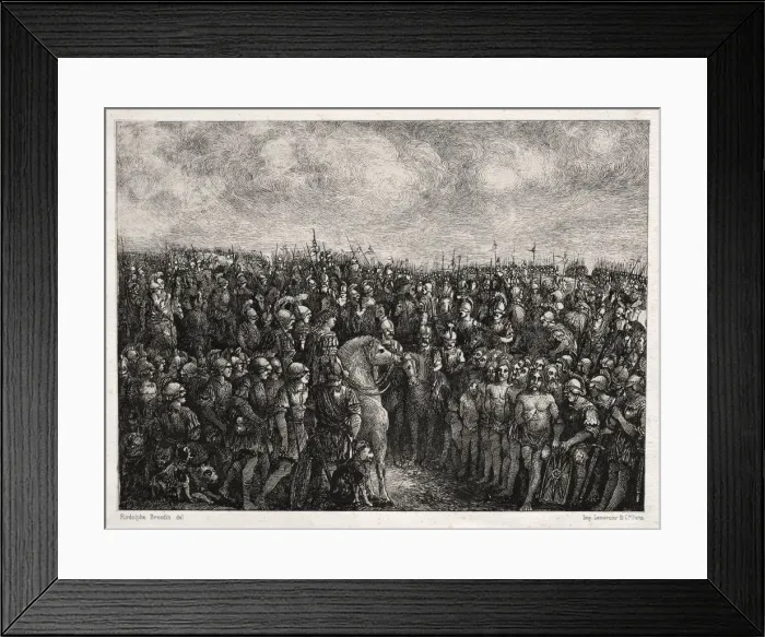 Framed Print : Caesar and his Prisoners, 1878. Creator: Rodolphe Bresdin (French, 1822-1885); Lemercier Framed Print : Caesar and his Prisoners, 1878. Creator: Rodolphe Bresdin (French, 1822-1885); Lemercier