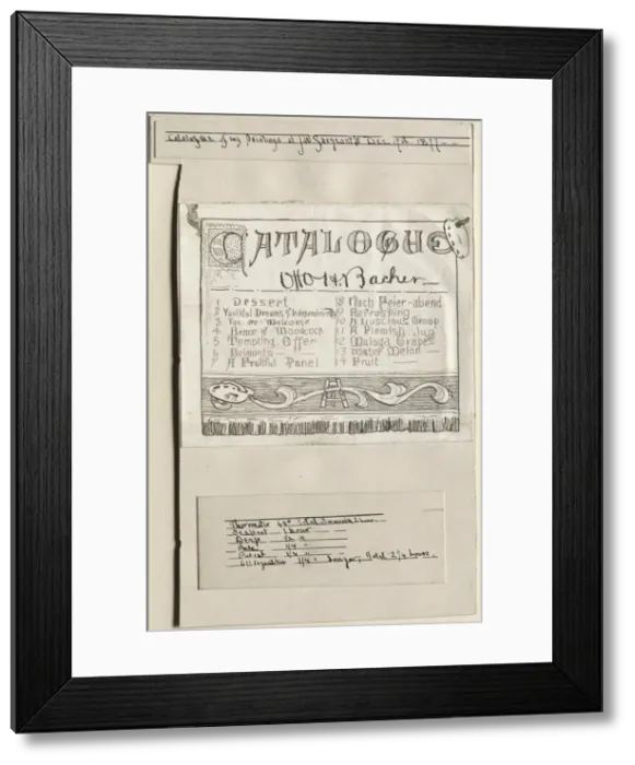 Framed Print : Catalogue of My Paintings at J. W. Sargents, Cleveland, December 17th, 1877, 1877