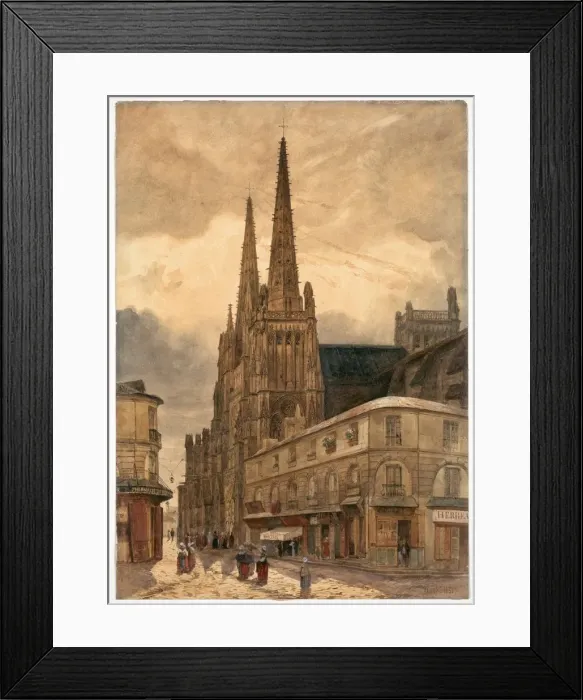 Framed Print : Cathedrale Sainte-Andre de Bordeaux, 1832. Creator: Adrien Dauzats (French, 1804-1868) Framed Print : Cathedrale Sainte-Andre de Bordeaux, 1832. Creator: Adrien Dauzats (French, 1804-1868)