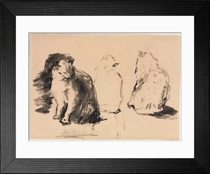 Framed Print : Cats (recto). Creator: Theodule Ribot (French, 1823-1891) Framed Print : Cats (recto). Creator: Theodule Ribot (French, 1823-1891)