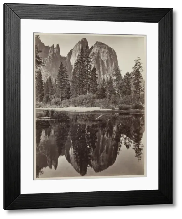Framed Print : Cathedral Rocks and Reflections, Yosemite, 1864. Creator: Charles Leander Weed (American