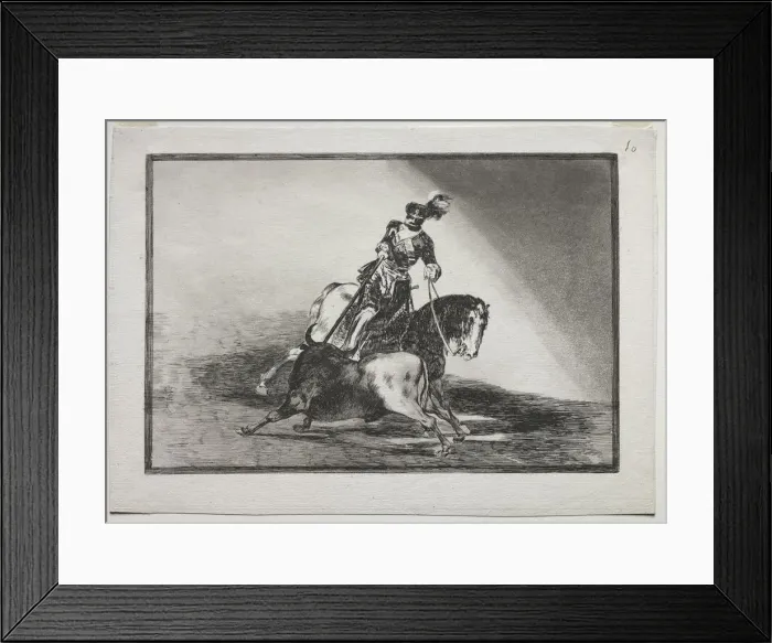 Framed Print : Charles V Spearing a Bull in the Ring at Valladolid, 1815-1816. Creator: Francisco de Goya Framed Print : Charles V Spearing a Bull in the Ring at Valladolid, 1815-1816. Creator: Francisco de Goya