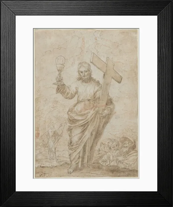 Framed Print : Christ Holding a Chalice and Cross, 1666. Creator: Alonso Cano (Spanish, 1601-1667) Framed Print : Christ Holding a Chalice and Cross, 1666. Creator: Alonso Cano (Spanish, 1601-1667)