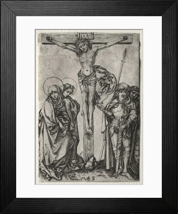 Framed Print : Christ on the Cross. Creator: Martin Schongauer (German, c. 1450-1491) Framed Print : Christ on the Cross. Creator: Martin Schongauer (German, c. 1450-1491)