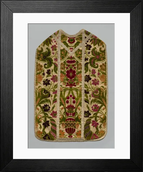 Framed Print : Chasuble, Stole, Burse(Corporal Case), and Maniple, c 1600- 1700. Creator: Unknown Framed Print : Chasuble, Stole, Burse(Corporal Case), and Maniple, c 1600- 1700. Creator: Unknown