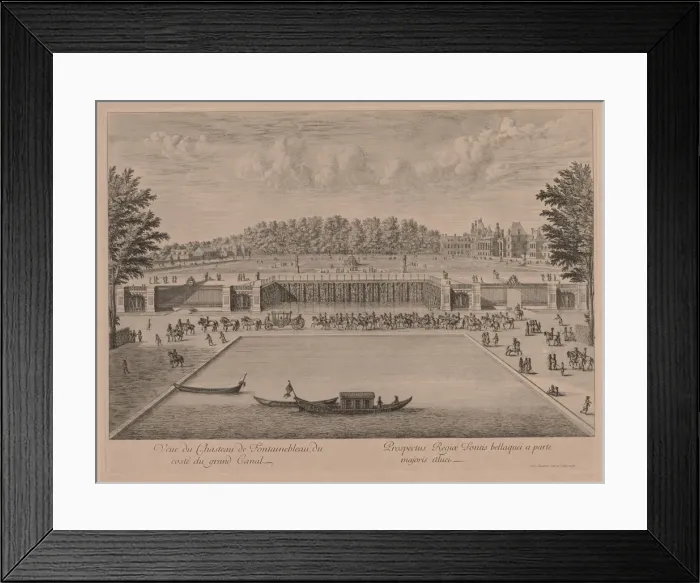 Framed Print : Chateau Fontainebleau from the Grand Canal. Creator: Jacques Rigaud (French, 1681-1754) Framed Print : Chateau Fontainebleau from the Grand Canal. Creator: Jacques Rigaud (French, 1681-1754)