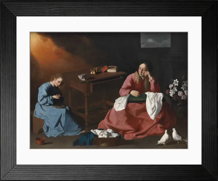 Framed Print : Christ and the Virgin in the House at Nazareth, c. 1640. Creator: Francisco de Zurbaran Framed Print : Christ and the Virgin in the House at Nazareth, c. 1640. Creator: Francisco de Zurbaran