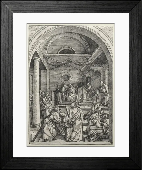 Framed Print : Christ Disputing with Doctors, c. 1503-1504. Creator: Albrecht Dürer (German, 1471-1528) Framed Print : Christ Disputing with Doctors, c. 1503-1504. Creator: Albrecht Dürer (German, 1471-1528)