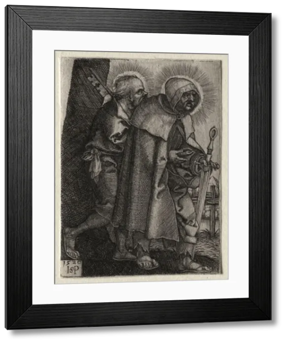 Framed Print : Christ and the Apostles: St. Peter and St. Paul, 1520. Creator: Hans Sebald Beham (German Framed Print : Christ and the Apostles: St. Peter and St. Paul, 1520. Creator: Hans Sebald Beham (German