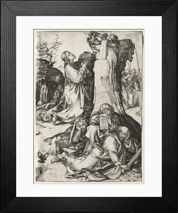 Framed Print : Christ on the Mount of Olives. Creator: Martin Schongauer (German, c. 1450-1491) Framed Print : Christ on the Mount of Olives. Creator: Martin Schongauer (German, c. 1450-1491)