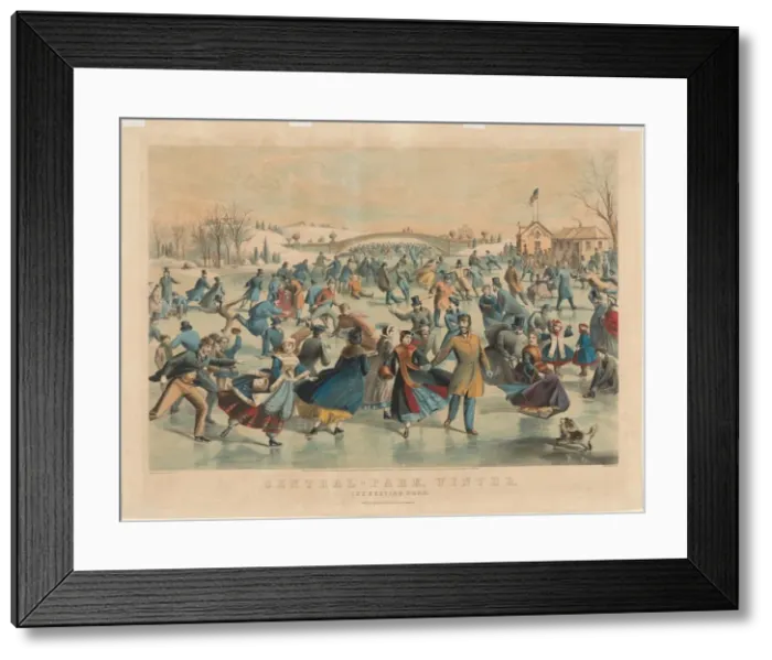 Framed Print : Central Park, Winter: The Skating Pond. Creator: James Merritt Ives (American, 1824-1895) Framed Print : Central Park, Winter: The Skating Pond. Creator: James Merritt Ives (American, 1824-1895)