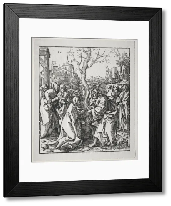 Framed Print : Christ Taking Leave of his Mother. Creator: Wolf Traut (German, c. 1486-1520) Framed Print : Christ Taking Leave of his Mother. Creator: Wolf Traut (German, c. 1486-1520)