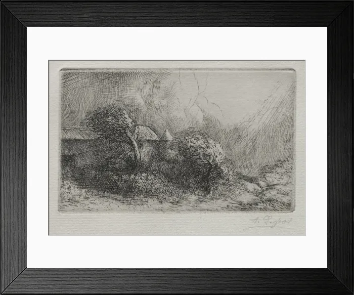 Framed Print : Chailli: End of a Storm (Effet dorage). Creator: Alphonse Legros (French, 1837-1911) Framed Print : Chailli: End of a Storm (Effet dorage). Creator: Alphonse Legros (French, 1837-1911)