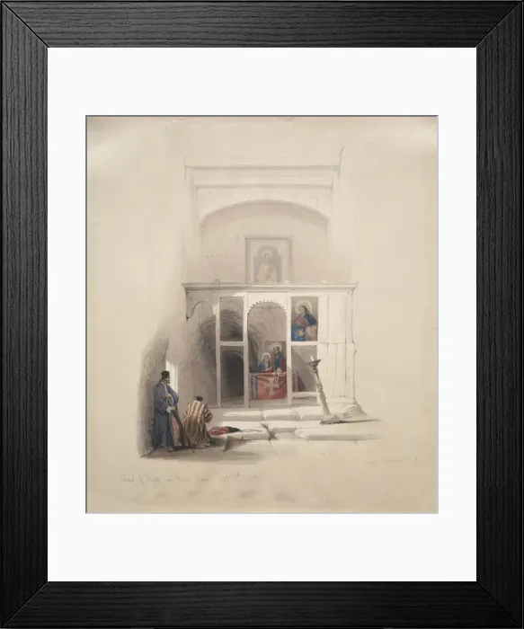 Framed Print : Chapel of Elijah on Mount Horeb, 1839. Creator: David Roberts (British, 1796-1864) Framed Print : Chapel of Elijah on Mount Horeb, 1839. Creator: David Roberts (British, 1796-1864)