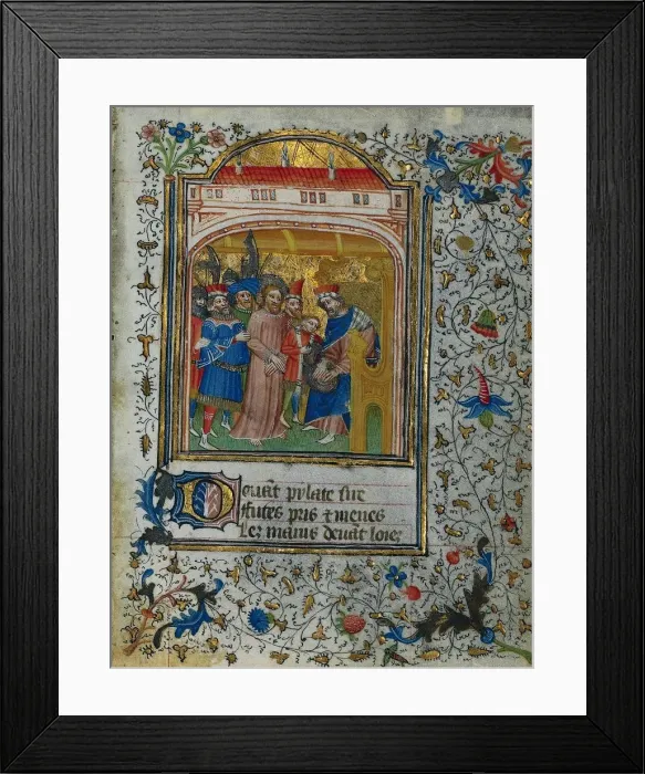 Framed Print : Christ before Pilate: Leaf from a Book of Hours (2 of 6 Excised Leaves), c. 1420-1430 Framed Print : Christ before Pilate: Leaf from a Book of Hours (2 of 6 Excised Leaves), c. 1420-1430