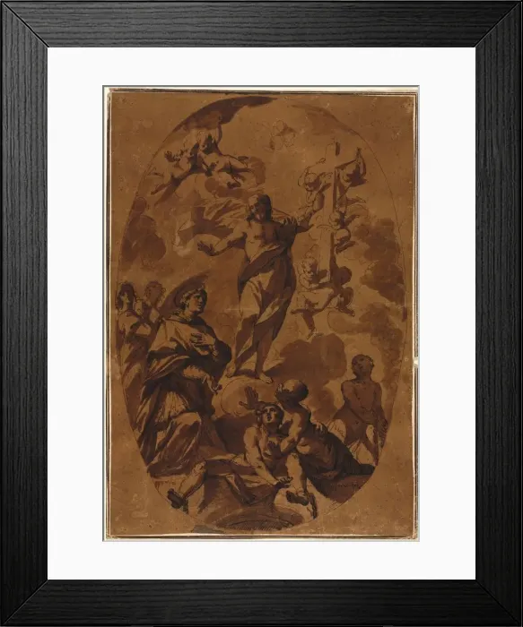 Framed Print : Christ Triumphant Appearing to an Interceding Saint, 1600s. Creator: Unknown Framed Print : Christ Triumphant Appearing to an Interceding Saint, 1600s. Creator: Unknown