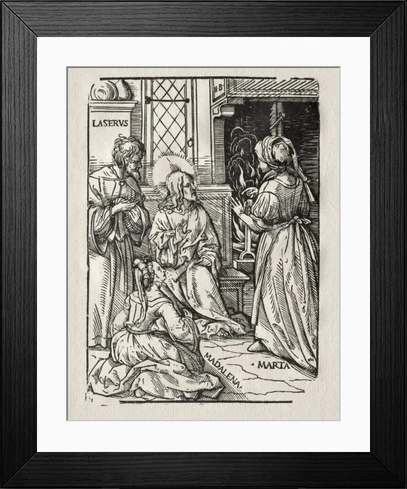 Framed Print : Christ in the House of Lazarus, 1510. Creator: Hans Burgkmair (German, 1473-1531) Framed Print : Christ in the House of Lazarus, 1510. Creator: Hans Burgkmair (German, 1473-1531)