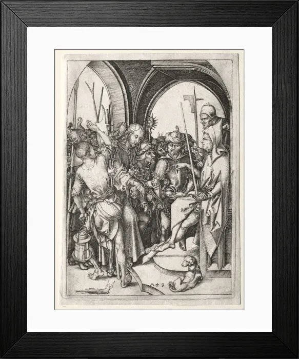 Framed Print : Christ Before the High Priest. Creator: Martin Schongauer (German, c. 1450-1491) Framed Print : Christ Before the High Priest. Creator: Martin Schongauer (German, c. 1450-1491)