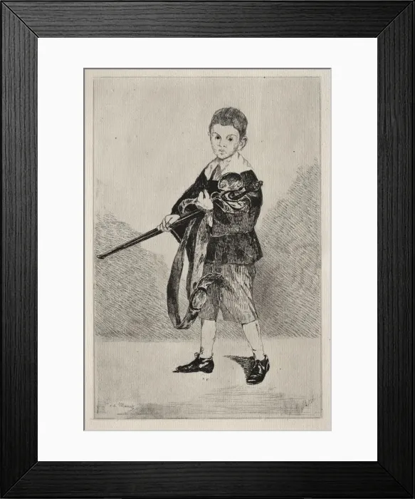Framed Print : Child with Sword, Turned to the Left. Creator: Edouard Manet (French, 1832-1883) Framed Print : Child with Sword, Turned to the Left. Creator: Edouard Manet (French, 1832-1883)
