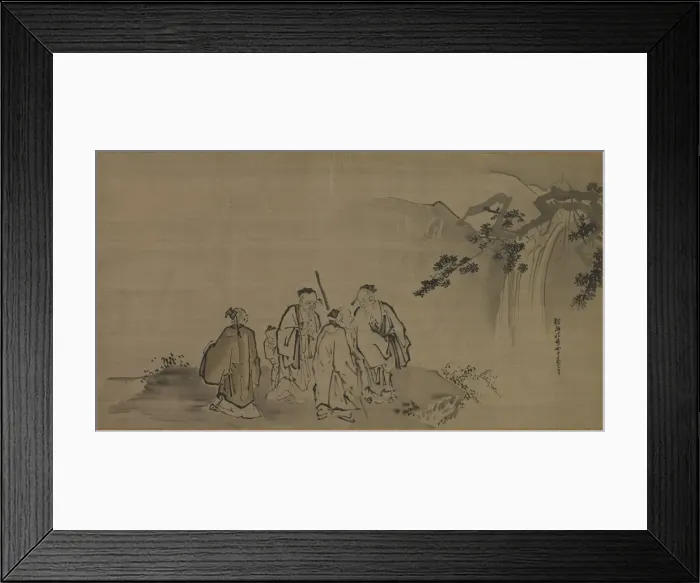 Framed Print : Chinese Sages, 17th century. Creator: Kano Tan?y? (Japanese, 1602-1674), attributed to Framed Print : Chinese Sages, 17th century. Creator: Kano Tan?y? (Japanese, 1602-1674), attributed to