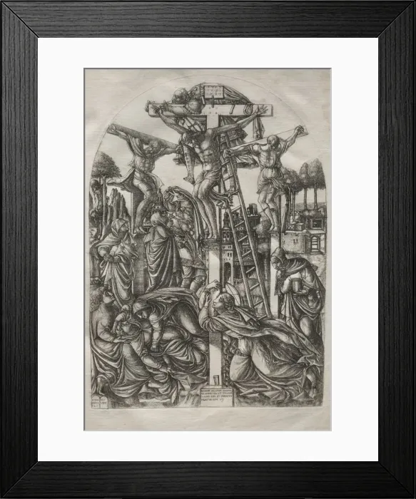 Framed Print : Christ on the Cross between the Two Thieves, before 1561. Creator: Jean Duvet (French, 1485-1561) Framed Print : Christ on the Cross between the Two Thieves, before 1561. Creator: Jean Duvet (French, 1485-1561)