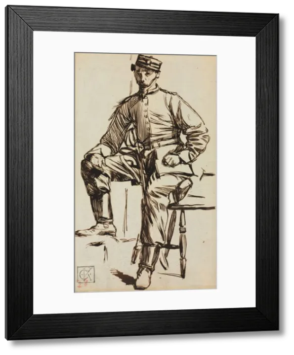 Framed Print : Charles Keene as a Volunteer. Creator: Charles Samuel Keene (British, 1823-1891) Framed Print : Charles Keene as a Volunteer. Creator: Charles Samuel Keene (British, 1823-1891)