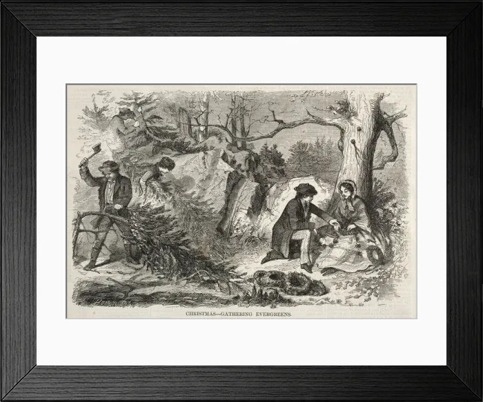 Framed Print : Christmas - Gathering Evergreens, 1858. Creator: Winslow Homer (American, 1836-1910) Framed Print : Christmas - Gathering Evergreens, 1858. Creator: Winslow Homer (American, 1836-1910)