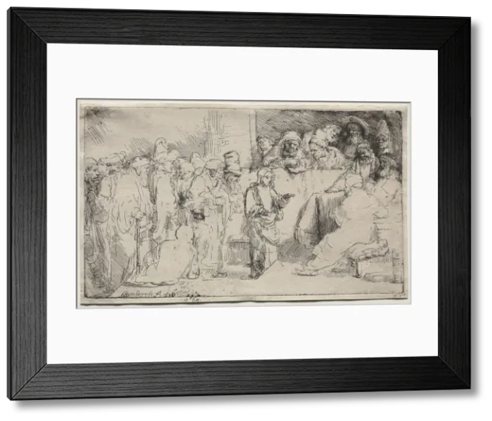 Framed Print : Christ Disputing with the Doctors: A Sketch, 1652. Creator: Rembrandt van Rijn (Dutch, 1606-1669) Framed Print : Christ Disputing with the Doctors: A Sketch, 1652. Creator: Rembrandt van Rijn (Dutch, 1606-1669)