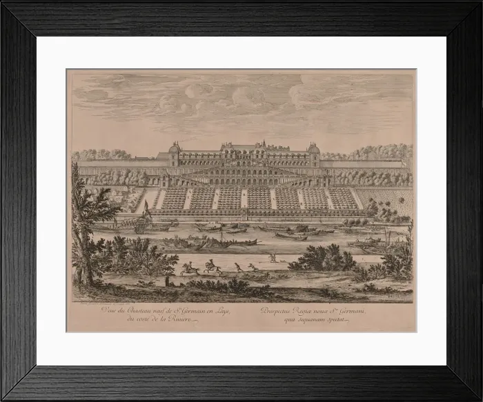 Framed Print : Chateau of St. Germain en Laye from the River. Creator: Jacques Rigaud (French, 1681-1754) Framed Print : Chateau of St. Germain en Laye from the River. Creator: Jacques Rigaud (French, 1681-1754)