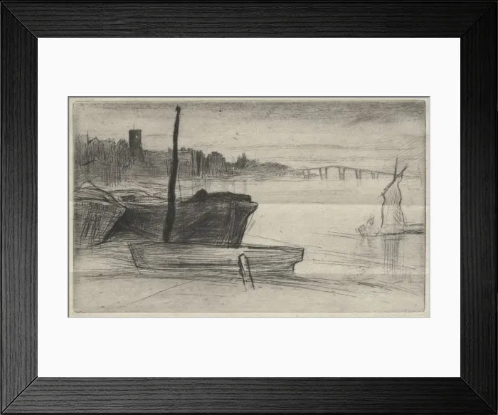 Framed Print : Chelsea Bridge and Church, 1871. Creator: James McNeill Whistler (American, 1834-1903) Framed Print : Chelsea Bridge and Church, 1871. Creator: James McNeill Whistler (American, 1834-1903)