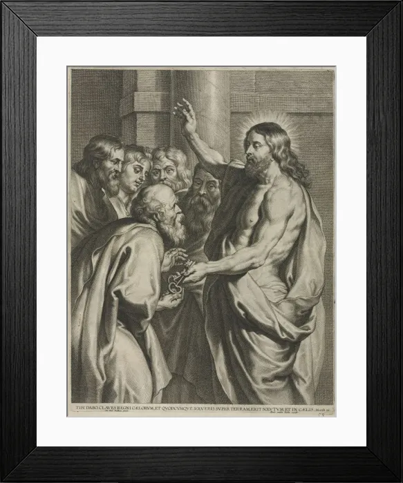 Framed Print : Christ Giving the Keys to Peter. Creator: Pieter I de Jode (Flemish, 1570-1634) Framed Print : Christ Giving the Keys to Peter. Creator: Pieter I de Jode (Flemish, 1570-1634)