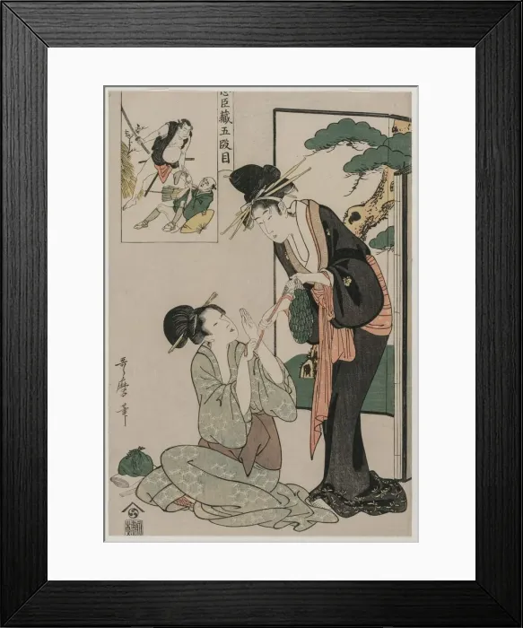 Framed Print : Chushingura: Act V of The Storehouse of Loyalty, late 1790s. Creator: Kitagawa Utamaro (Japanese Framed Print : Chushingura: Act V of The Storehouse of Loyalty, late 1790s. Creator: Kitagawa Utamaro (Japanese