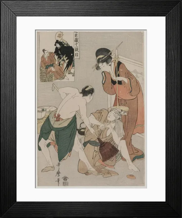 Framed Print : Chushingura: Act XI of The Storehouse of Loyalty, late 1790s. Creator: Kitagawa Utamaro (Japanese Framed Print : Chushingura: Act XI of The Storehouse of Loyalty, late 1790s. Creator: Kitagawa Utamaro (Japanese