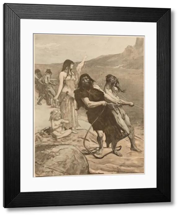 Framed Print : Cite Lacustre, 1897. Creator: Fernand Cormon (French, 1845-1924); Imprimerie Champenois Framed Print : Cite Lacustre, 1897. Creator: Fernand Cormon (French, 1845-1924); Imprimerie Champenois