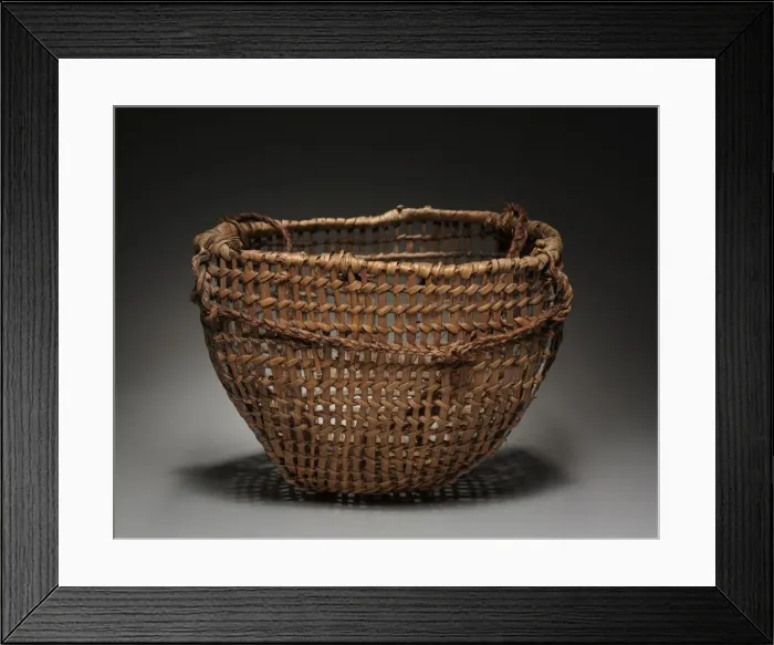 Framed Print : Clam basket with Tump Line, late 1800. Creator: Unknown Framed Print : Clam basket with Tump Line, late 1800. Creator: Unknown