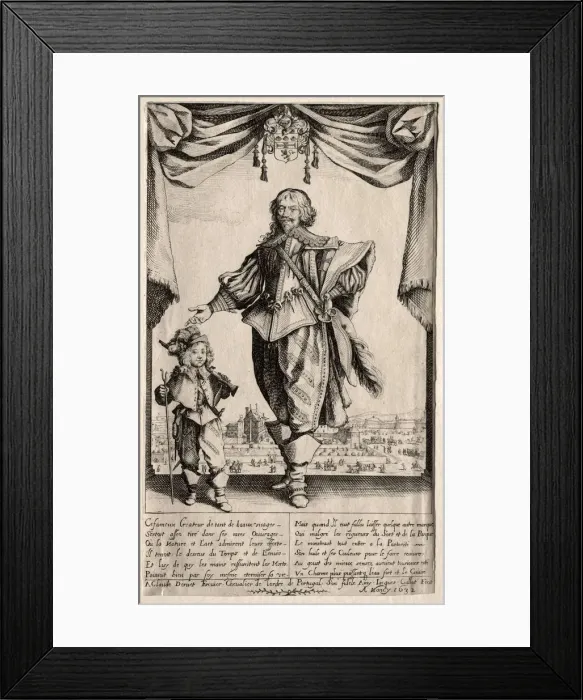 Framed Print : Claude Deruet and His Son, 1632. Creator: Jacques Callot (French, 1592-1635) Framed Print : Claude Deruet and His Son, 1632. Creator: Jacques Callot (French, 1592-1635)