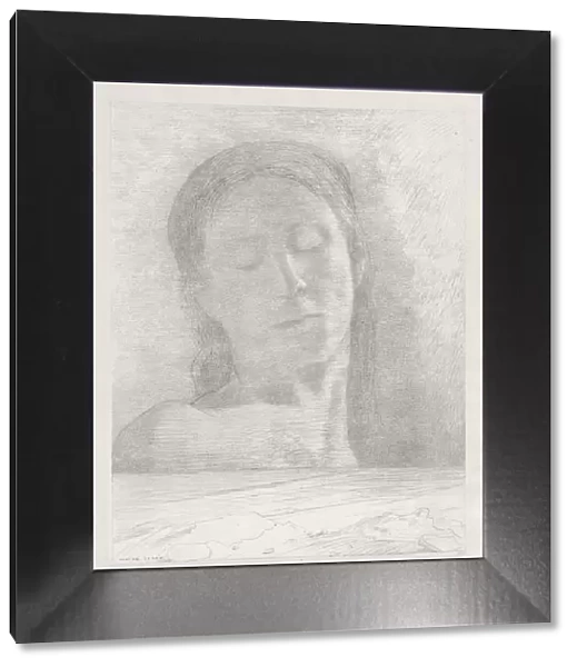 Closed Eyes, 1890. Creator: Becquet (French); Odilon Redon (French, 1840-1916)