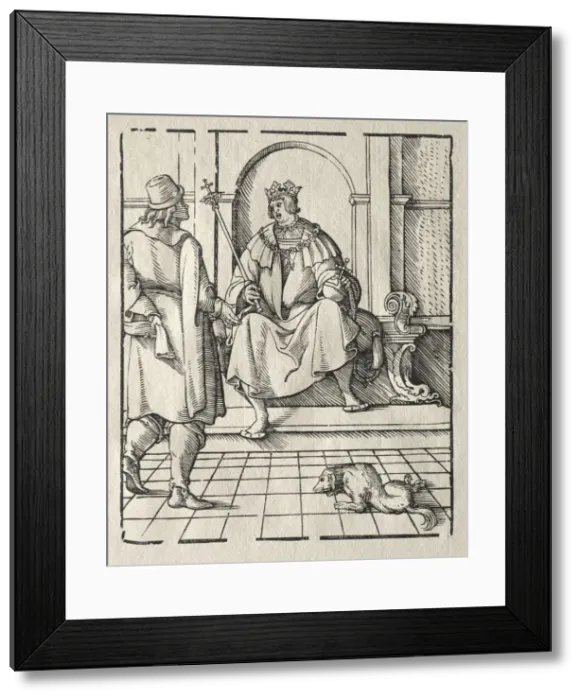 Framed Print : A king Enthroned. Creator: Peter Flotner (German, 1485-1546) Framed Print : A king Enthroned. Creator: Peter Flotner (German, 1485-1546)