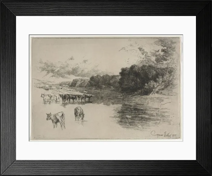 Framed Print : A Lancashire River, 1881. Creator: Francis Seymour Haden (British, 1818-1910) Framed Print : A Lancashire River, 1881. Creator: Francis Seymour Haden (British, 1818-1910)