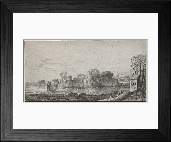 Framed Print : A Little Chapel by a Pond. Creator: Jan van de Velde (Dutch, 1620-1662) Framed Print : A Little Chapel by a Pond. Creator: Jan van de Velde (Dutch, 1620-1662)