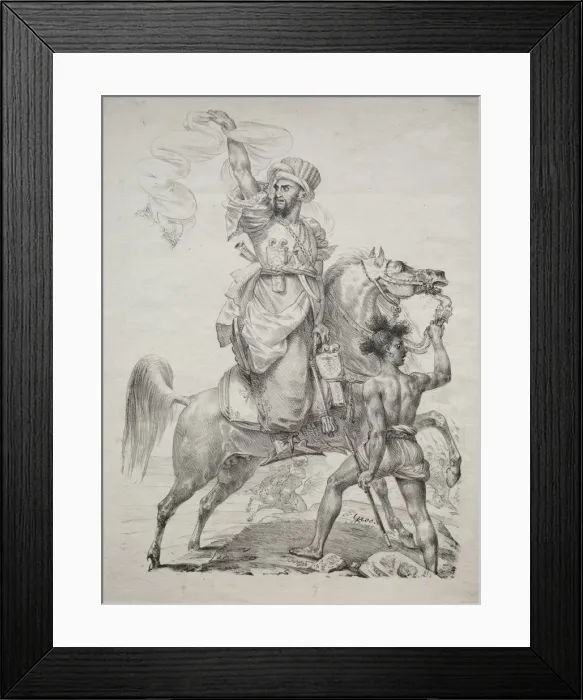 Framed Print : A Mameluke Chief on Horseback Signaling for Help, 1817. Creator: Antoine-Jean Gros (French Framed Print : A Mameluke Chief on Horseback Signaling for Help, 1817. Creator: Antoine-Jean Gros (French