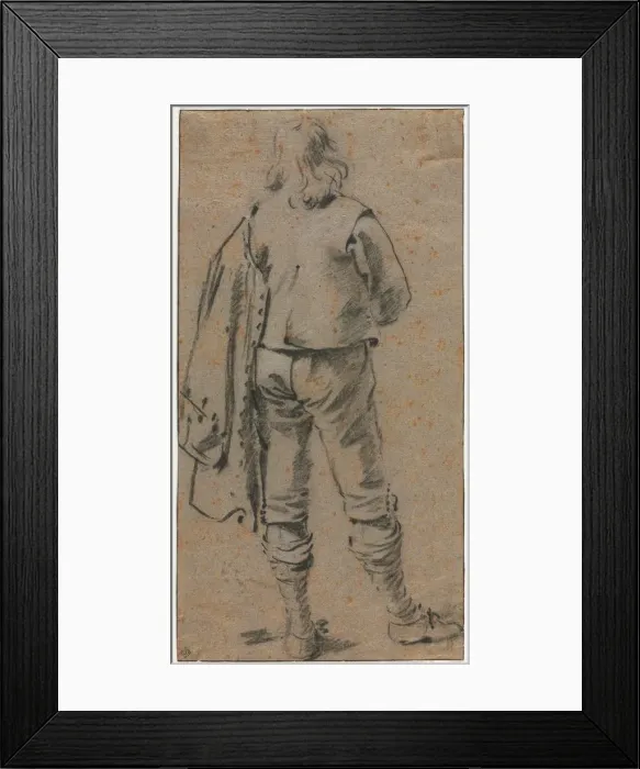 Framed Print : A Man Standing Seen from the Back, c. 1630. Creator: Gerard ter Borch (Dutch, 1617-1681) Framed Print : A Man Standing Seen from the Back, c. 1630. Creator: Gerard ter Borch (Dutch, 1617-1681)