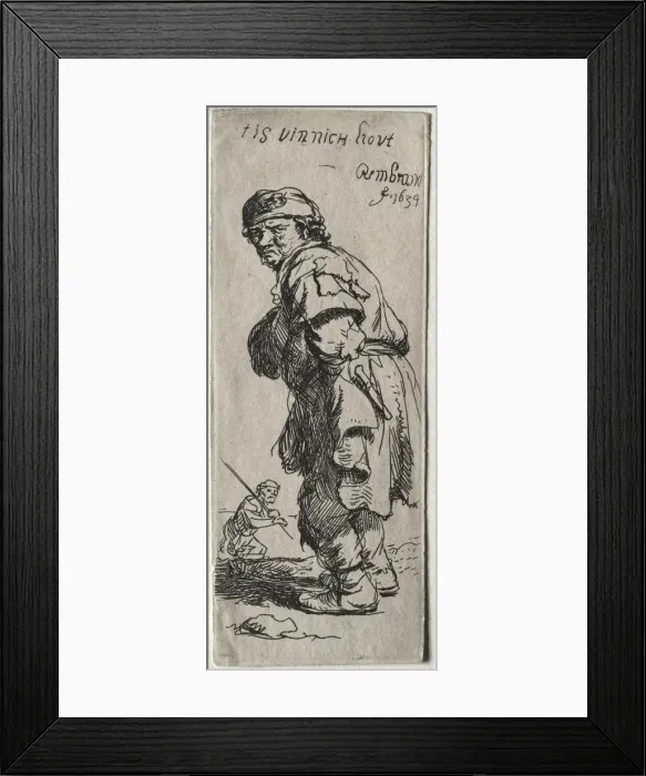 Framed Print : A Peasant Calling Out: its very cold, 1634. Creator: Rembrandt van Rijn (Dutch Framed Print : A Peasant Calling Out: its very cold, 1634. Creator: Rembrandt van Rijn (Dutch